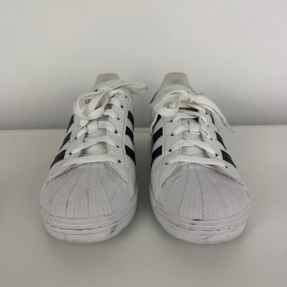 Adidas Mens Superstar Vegan Leather Classic Lace-Up White/Black Sneaker Shoes 5 main image 4